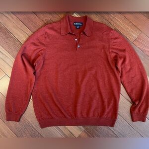 Brooks Brothers Dark Orange 100% Mering Wool Sweater
